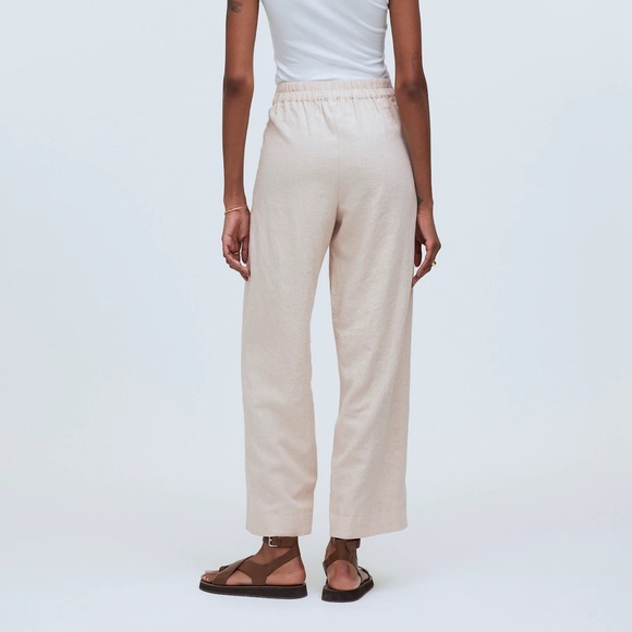 Madewell Tall Pull-On Straight Crop Pants in Linen Blend - Picture 2 of 4